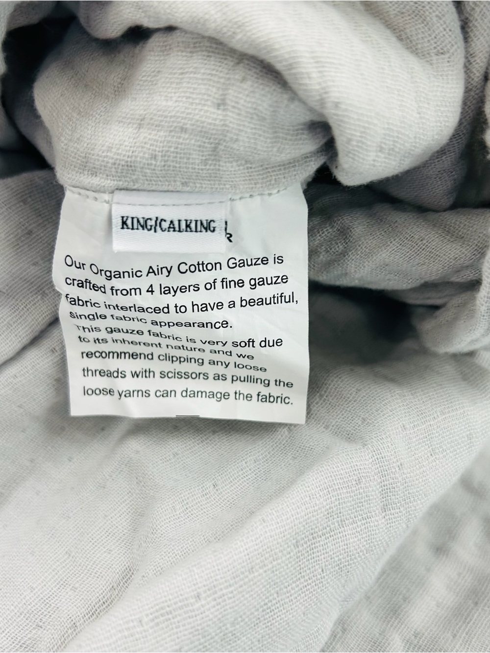 QUINCE Organic Cotton Gauze Duvet Cover Set King/Cal King Light Grey 8187 - Picture 10 of 13